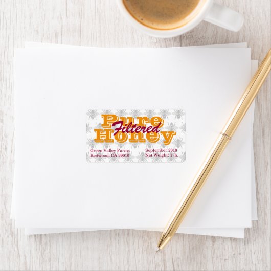 Met koningin gefilterde honingpot etiket (Insitu)