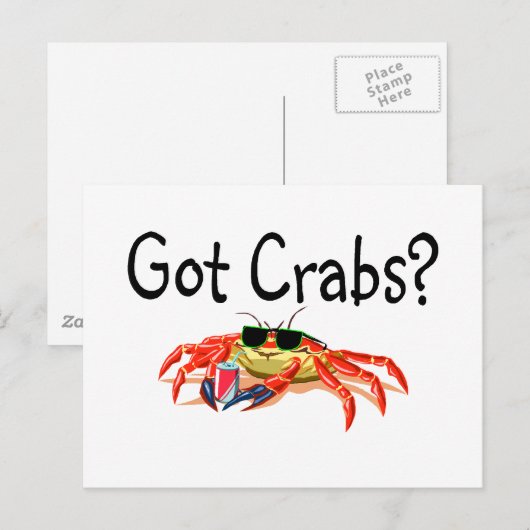 Met krabben briefkaart (Voorkant / Achterkant)