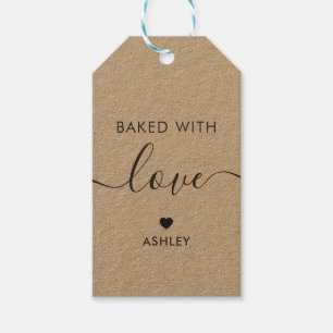 Met Label van liefde, Homemade Gift Label, Kraft Cadeaulabel