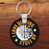 Met lange kruising gehamerde munt, geschenk voor m sleutelhanger (Voorkant)