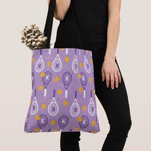 😍 met lavendel en witte tennisrackets tote bag