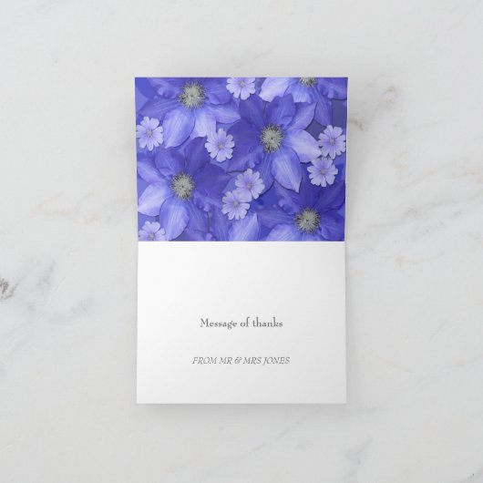 Met lavender gekleurd Floral design Bedankkaart (Binnen)