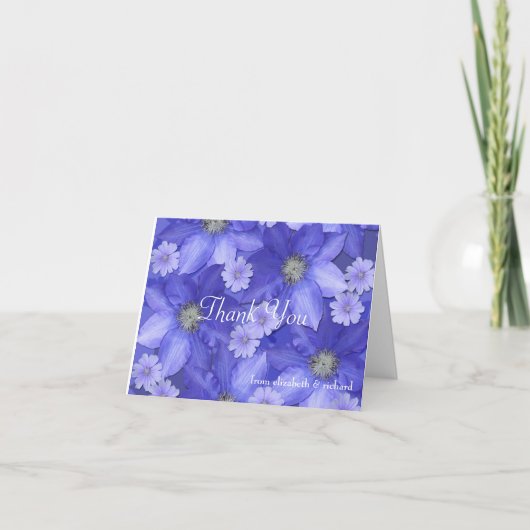 Met lavender gekleurd Floral design Bedankkaart (Voorkant)