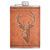 met leder beklede zakken. heupfles (Voorkant)