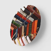 Met leder verbonden journalen ronde klok (Hoek)