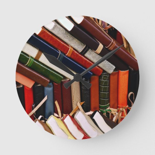 Met leder verbonden journalen ronde klok (Voorkant)