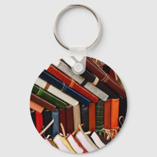 Met leder verbonden journalen sleutelhanger