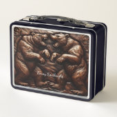 Met leer gegraveerde grizzly: wilde kracht (Achterkant)