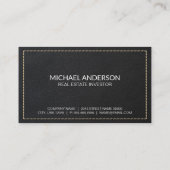 met leer gestikt | Onroerend goed Visitekaartje (Achterkant)