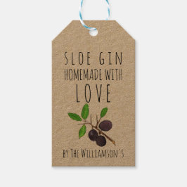 Met Liebe Gemaakte Sleedoornjenever Kraftpapier Cadeaulabel