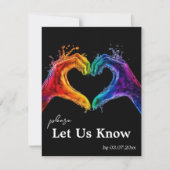 🌈❤️Met lied verzoek Hart van Pride bruiloft RSVP Kaartje (Voorkant)