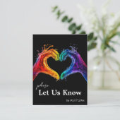 🌈❤️Met lied verzoek Hart van Pride bruiloft RSVP Kaartje (Staand voorkant)