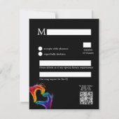 🌈❤️Met lied verzoek Hart van Pride bruiloft RSVP Kaartje (Achterkant)