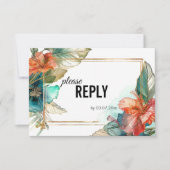 Met liedverzoek Hibiscus Serenade Paradise RSVP Kaartje (Voorkant)