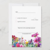 💍 Met liedverzoek 'Meadow Blooms' RSVP kaart (Achterkant)