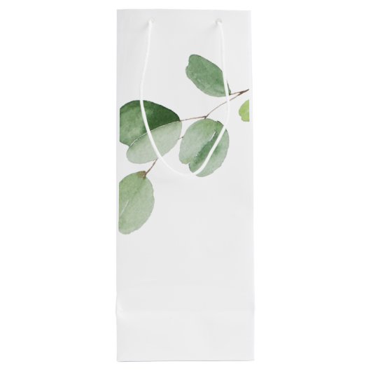 Met liefde, aangepaste namen Eucalyptus Wedding Wijn Cadeautas (Achterkant)