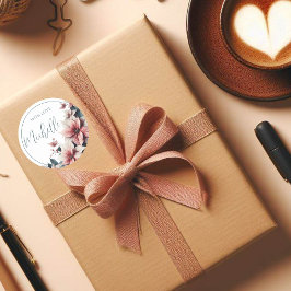 Met liefde aanpasbare pastelbloemen  ronde sticker