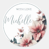 Met liefde aanpasbare pastelbloemen ronde sticker (Voorkant)