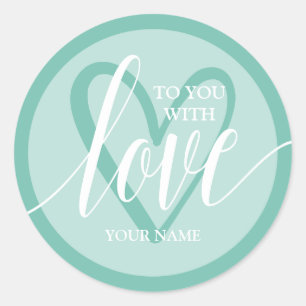 Met Liefde Aqua Ronde Sticker