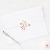 Met liefde bedekt ronde sticker (Envelop)