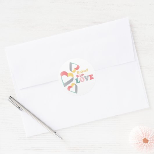 Met liefde bedekt ronde sticker (Envelop)