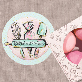 Met liefde bedekt ronde sticker