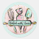 Met liefde bedekt ronde sticker (Voorkant)