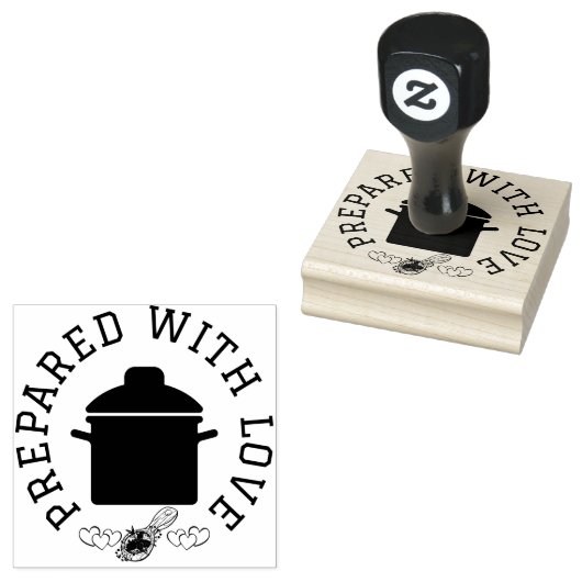 Met liefde bereid rubberstempel (Gestempeld)