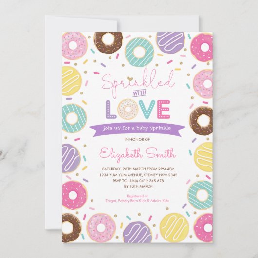 Met liefde besproeid | Donut-Baby shower Kaart (Voorkant)