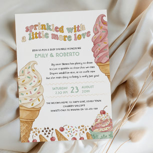 Met Liefde Bestrooid Retro Ijs Baby Sprinkle Kaart