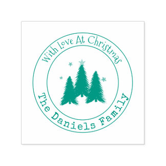 Met Liefde Bij Kerstbomen zelf-inkt stempel