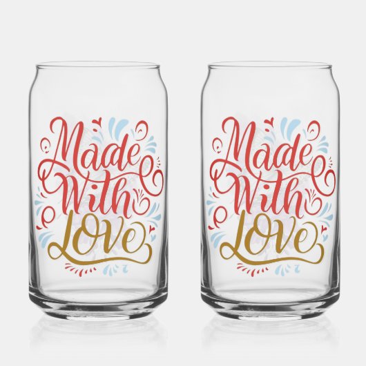 met liefde blikvorm glas (Voorkant)