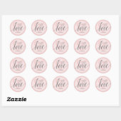 Met Liefde Blush Roze Ronde Sticker (Vel)