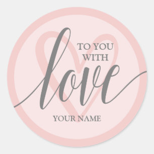 Met Liefde Blush Roze Ronde Sticker