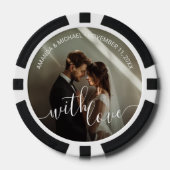 'Met Liefde' Custom Photo Wedding Favoriet Poker Chips (Voorkant)
