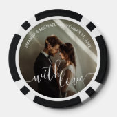 'Met Liefde' Custom Photo Wedding Favoriet Poker Chips (Achterkant)