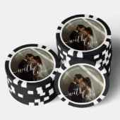 'Met Liefde' Custom Photo Wedding Favoriet Poker Chips (Opstapeling)