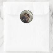 'Met Liefde' Custom Photo Wedding Favoriet Ronde Sticker (Tas)