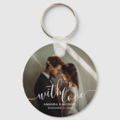 'Met Liefde' Custom Photo Wedding Favoriet Sleutelhanger (Achterkant)