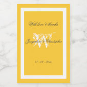 Met Liefde & Dank Sunny Gele Mini Wijn Etiket (Enkel label)