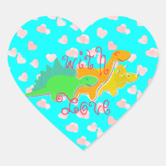 Met Liefde Dinosaurussen Hart Sticker