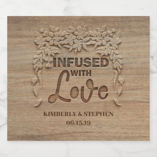 Met Liefde Doordrenkte Hulpstukken Voor Trouwfeest Likeurfles Etiket (Enkel label)