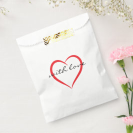Met liefde eenvoudig elegant hart monogram schrift bedankzakje