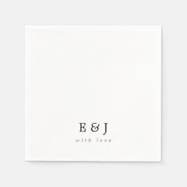 Met Liefde Eenvoudig Elegant Paar Monogram Trouwen Servet