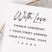Met liefde elegant script retour adres rubberstempel