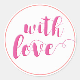 Met Liefde, Elegant Script Typografie Ronde Sticke Sticker