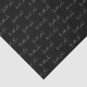 Met liefde Elegante Kalligrafie Solid Black Weddin Tissuepapier (Detail)