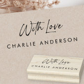 Met liefde elegante script handtekening rubberstempel