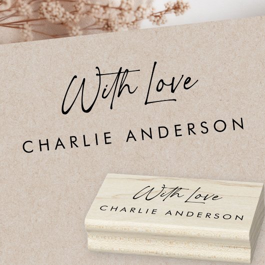 Met liefde elegante script handtekening rubberstempel
