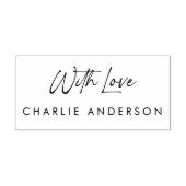 Met liefde elegante script handtekening rubberstempel (Afrduk)